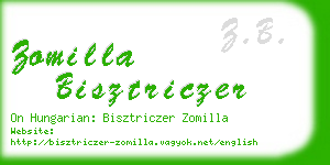 zomilla bisztriczer business card